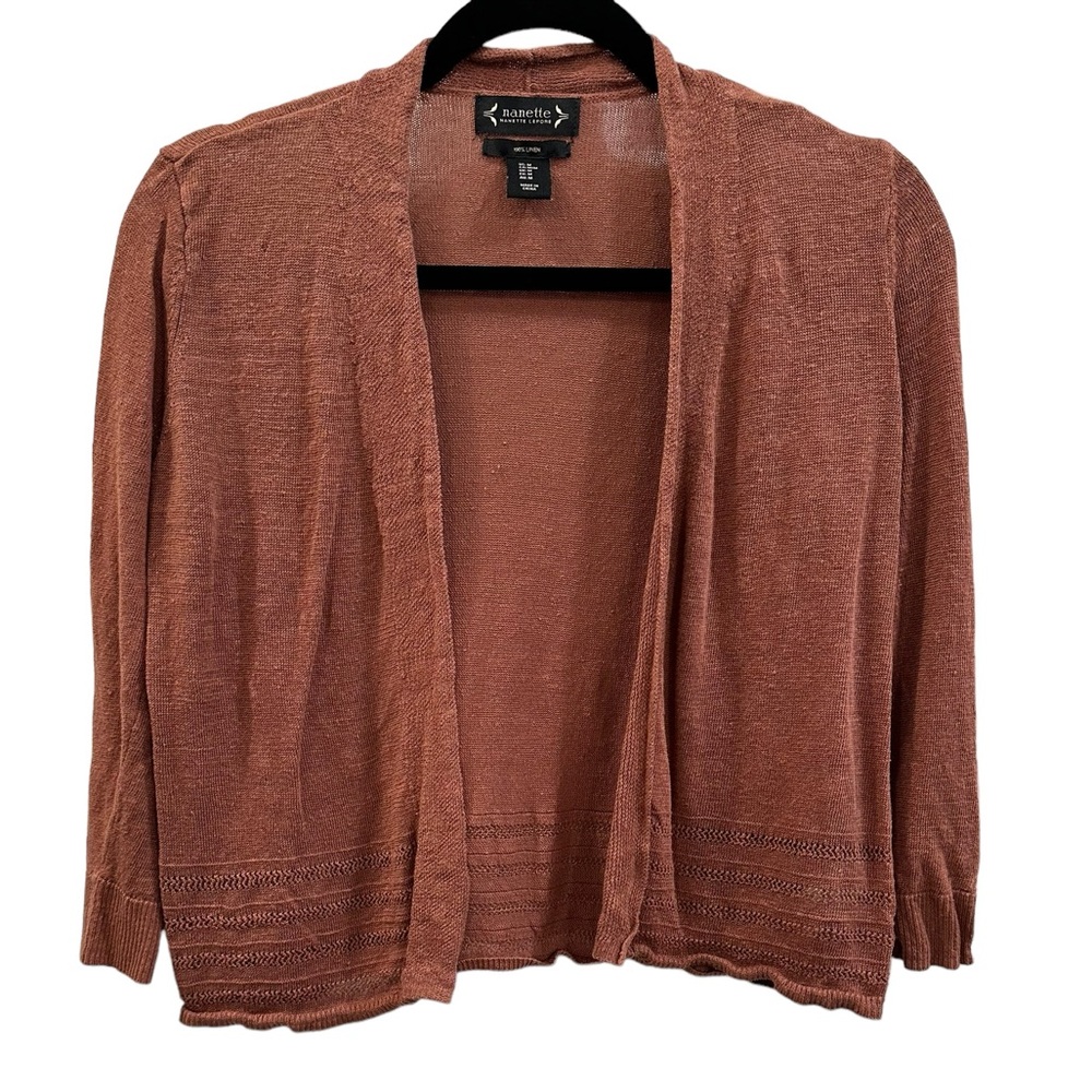 Nanette Lepore linen open cardigan light weight size M EUC
